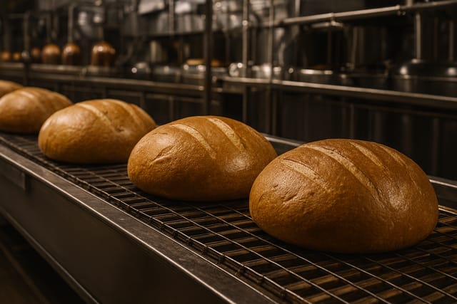 Linha de produção de panificação