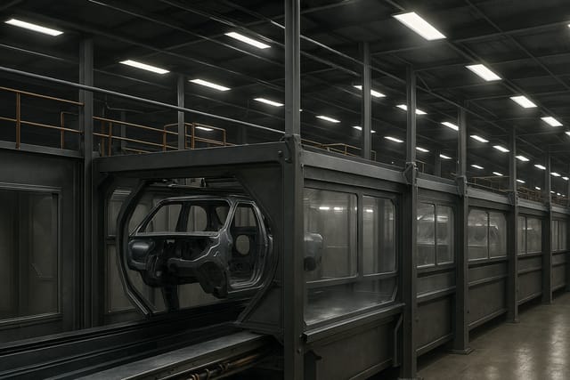 Linha de preparação de superfície automotiva