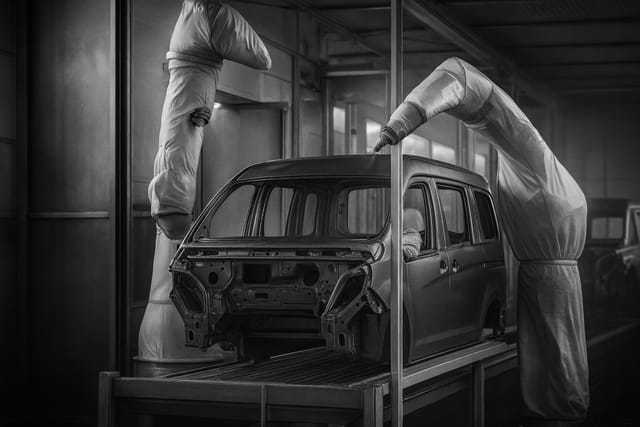 Carrocerias em linha de pintura automotiva