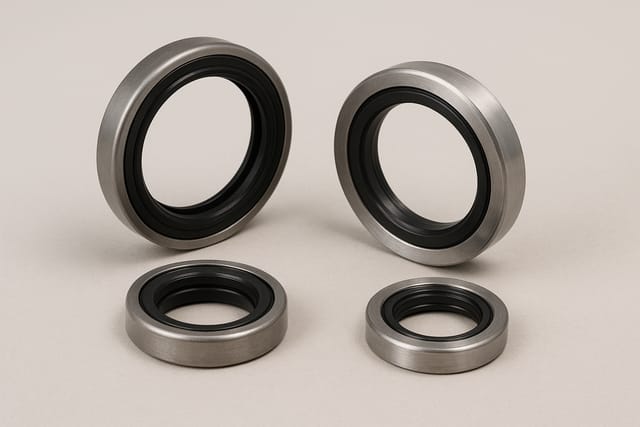 Anéis retentores de borracha e metal