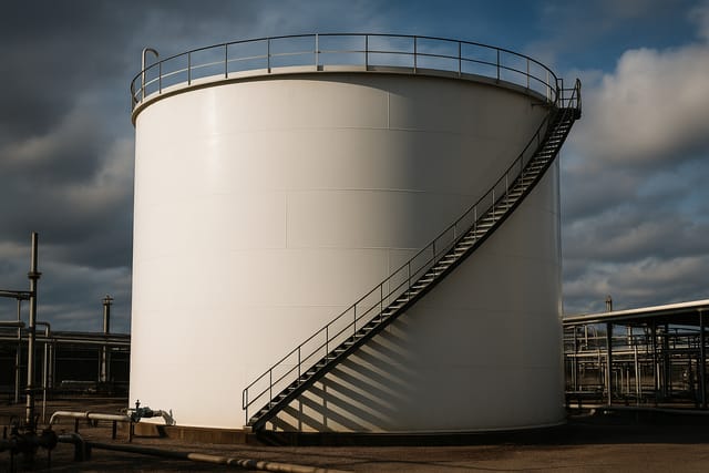 Tanque branco de armazenamento industrial