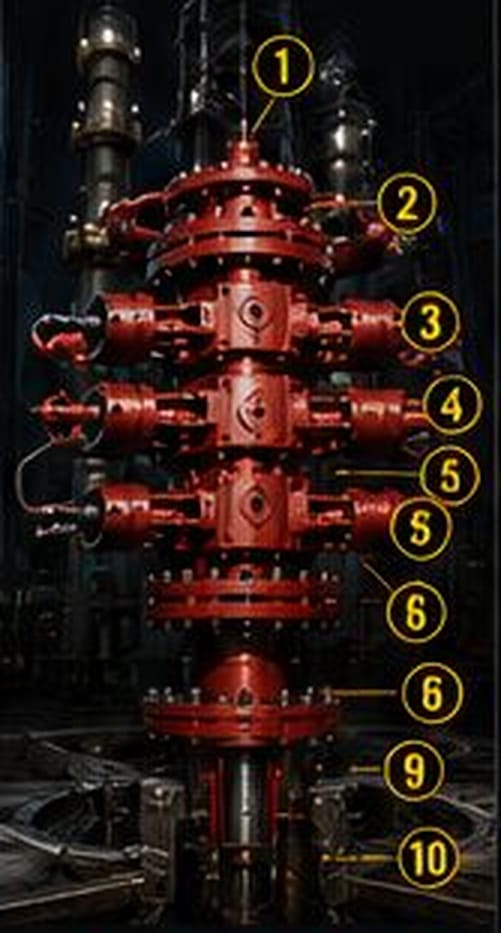Conjunto de blowout preventer (BOP) vermelho