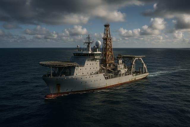 Navio de exploração sísmica no mar