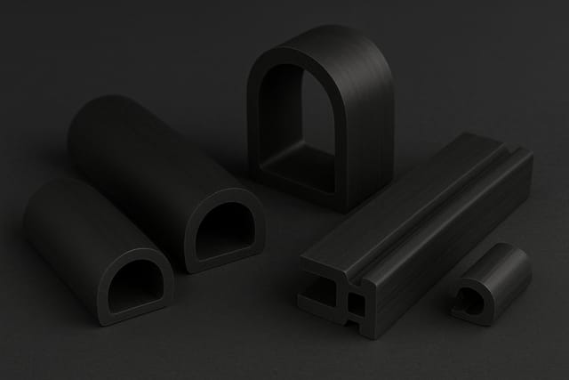 Perfis extrudados pretos
