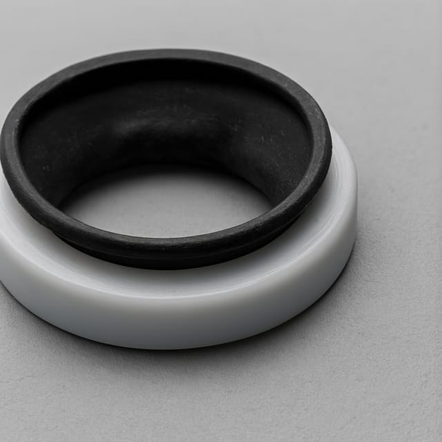 Membrana de borracha sobre anel de PTFE