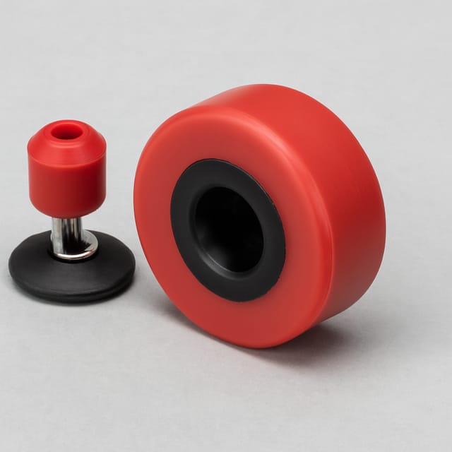 Rolos de pressão e sucção com cobertura vermelha