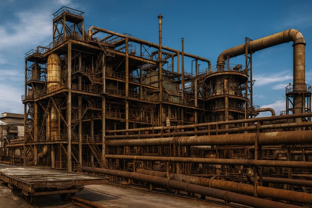 Planta de sinterização industrial