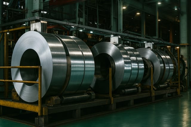Bobina de aço galvanizado em linha industrial
