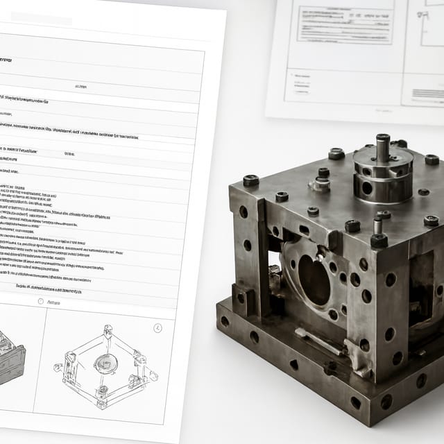 Dossiê técnico com desenhos e o molde
