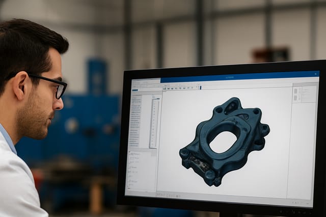 Engenheiro a projectar em CAD