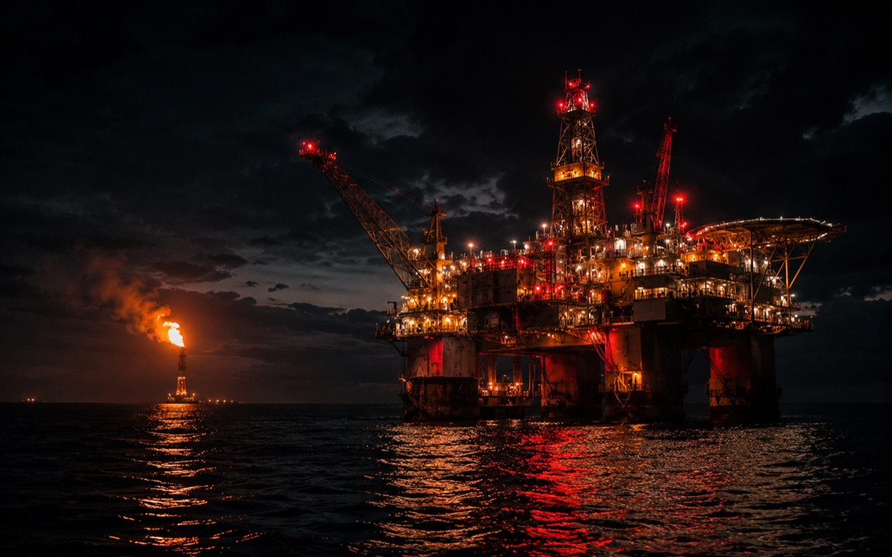 Plataforma de petróleo offshore em operação