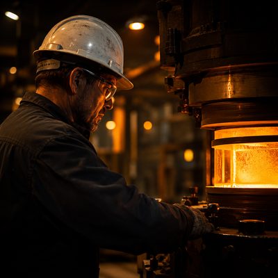 Técnico a realizar serviço de vulcanização em campo